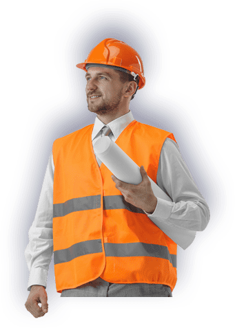 Profesional de construcción con material BIM