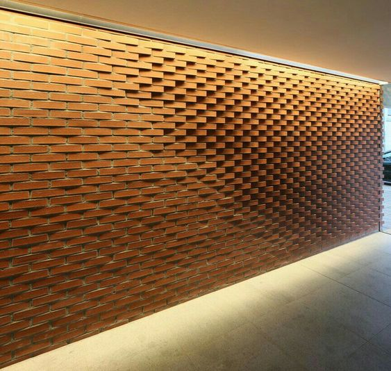 Muro decorativo construido con ladrillos San benito